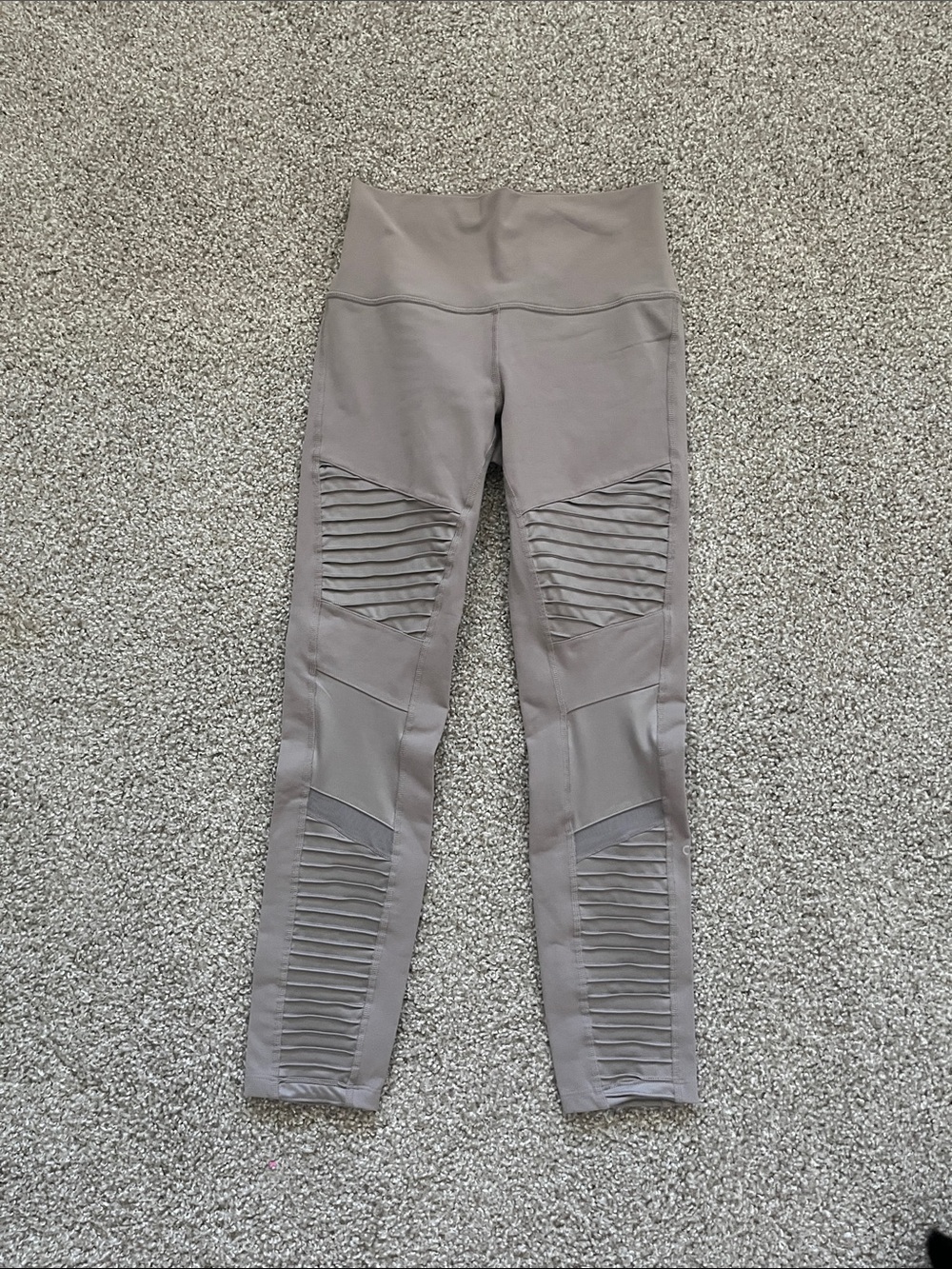 Alo Gray High Waist Moto 7/8 Length Leggings Size Medium